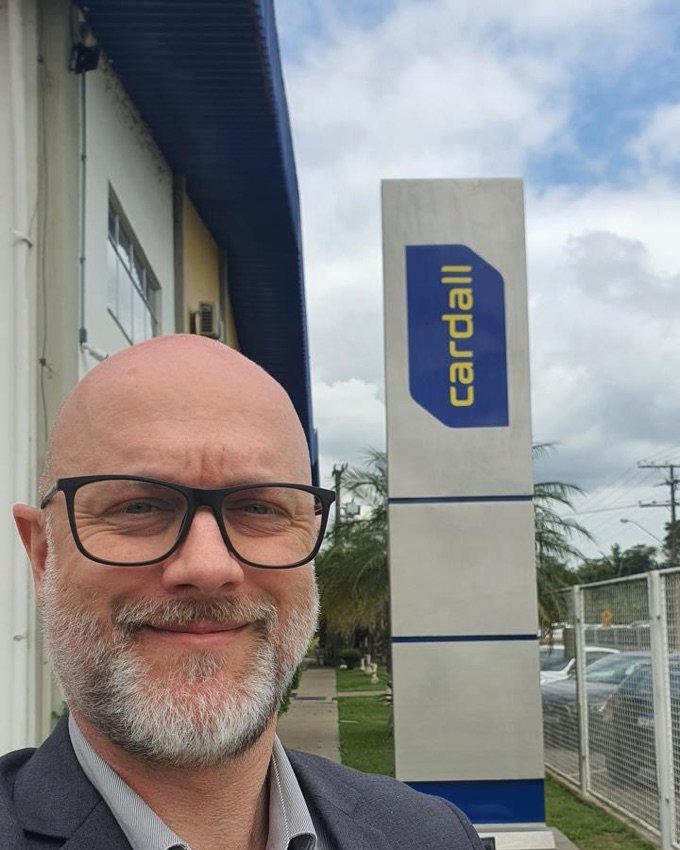 Marcelo Luís Dahlem em visita a empresa cliente